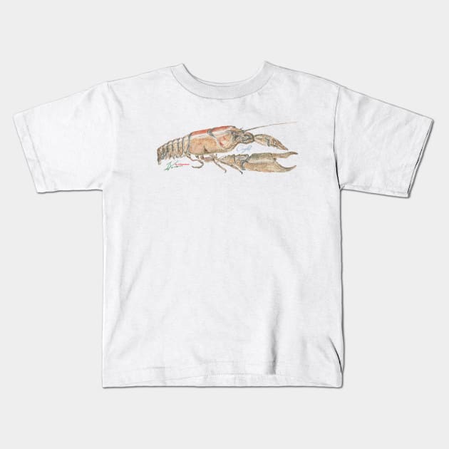 Crayfish... Crawdaddy... Kids T-Shirt by jellygnomes